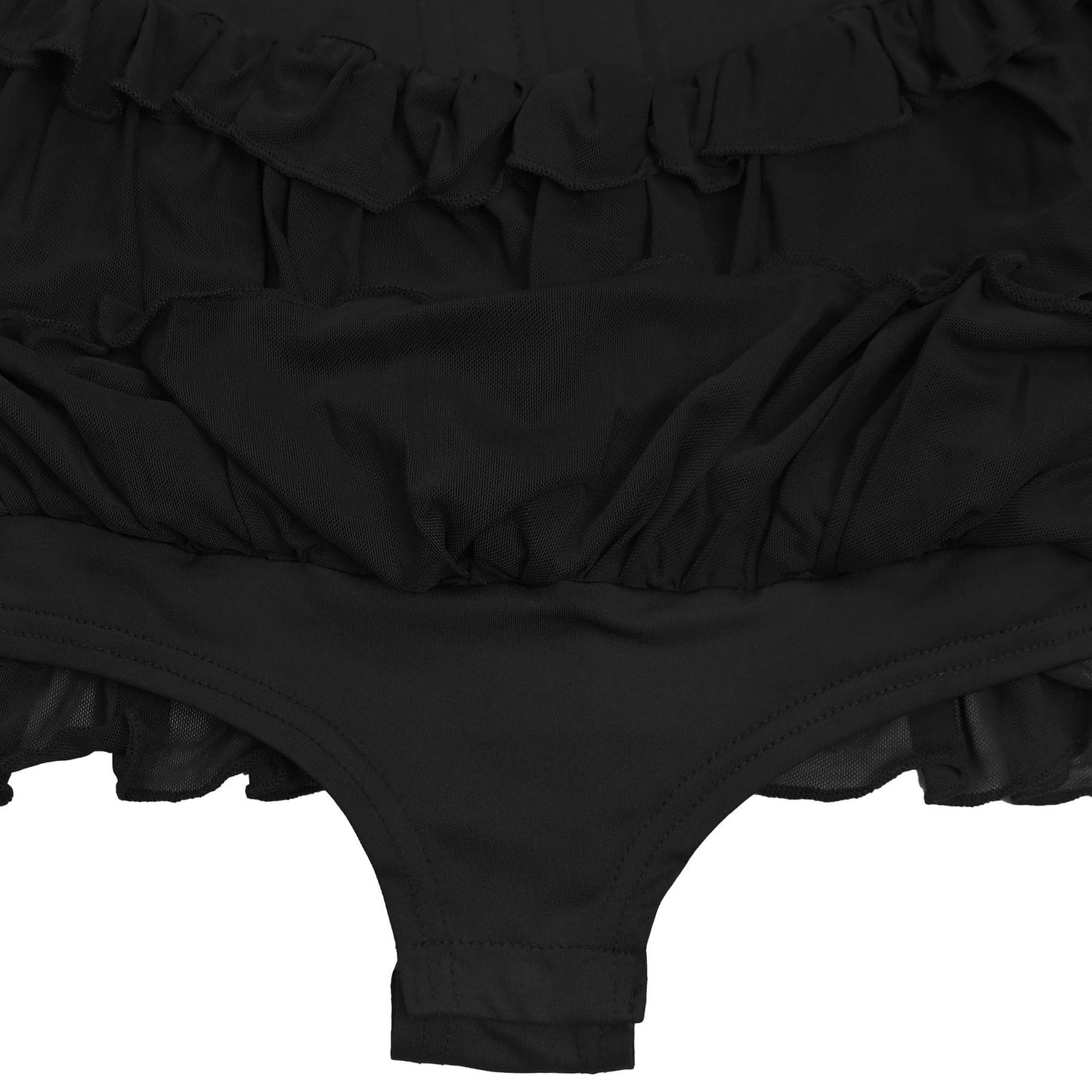 MB1618 Strapless Corset-Style Tiered Ruffle Mini Dress with Lace-Up Back