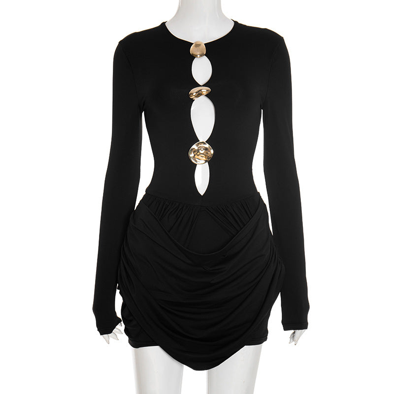 MB1423 Long Sleeve Cutout Mini Dress for Women