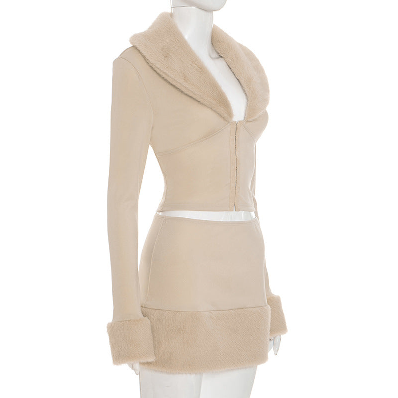 MB10102 Women's Faux Shearling Two-Piece Set