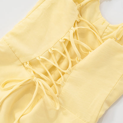 MB1024 Pleated Spaghetti Strap A-Line Mini Dress