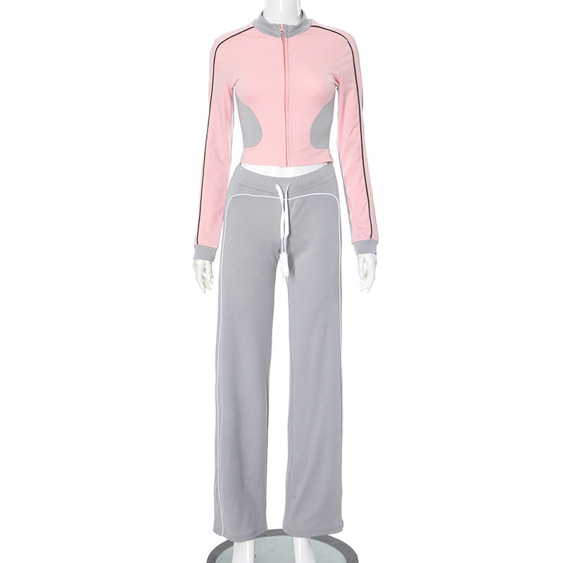 MB1014  Woman Color Block Tracksuit