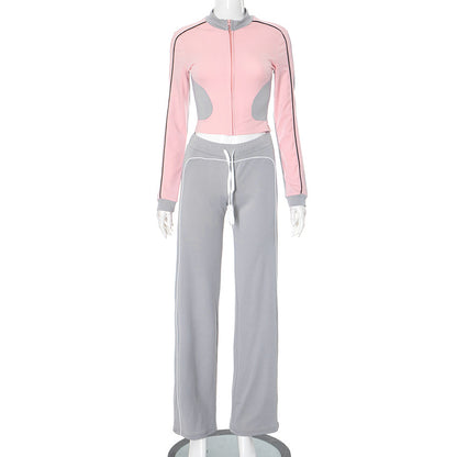 MB1014  Woman Color Block Tracksuit