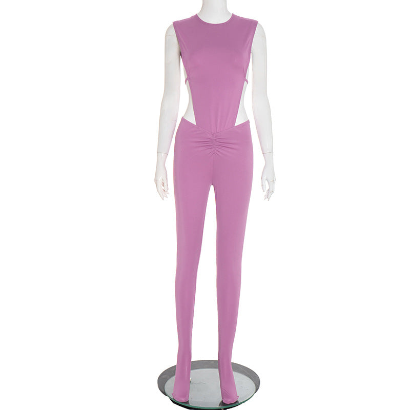 MB1056 Women's Two Piece Set Side CutOut Bodysuit & Leggings