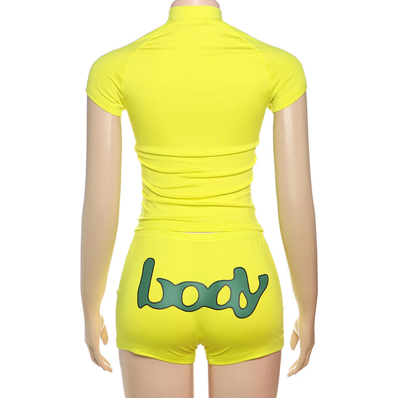 MB1514 Women’s Workout Set Short-Sleeve & Shorts Two-Piece