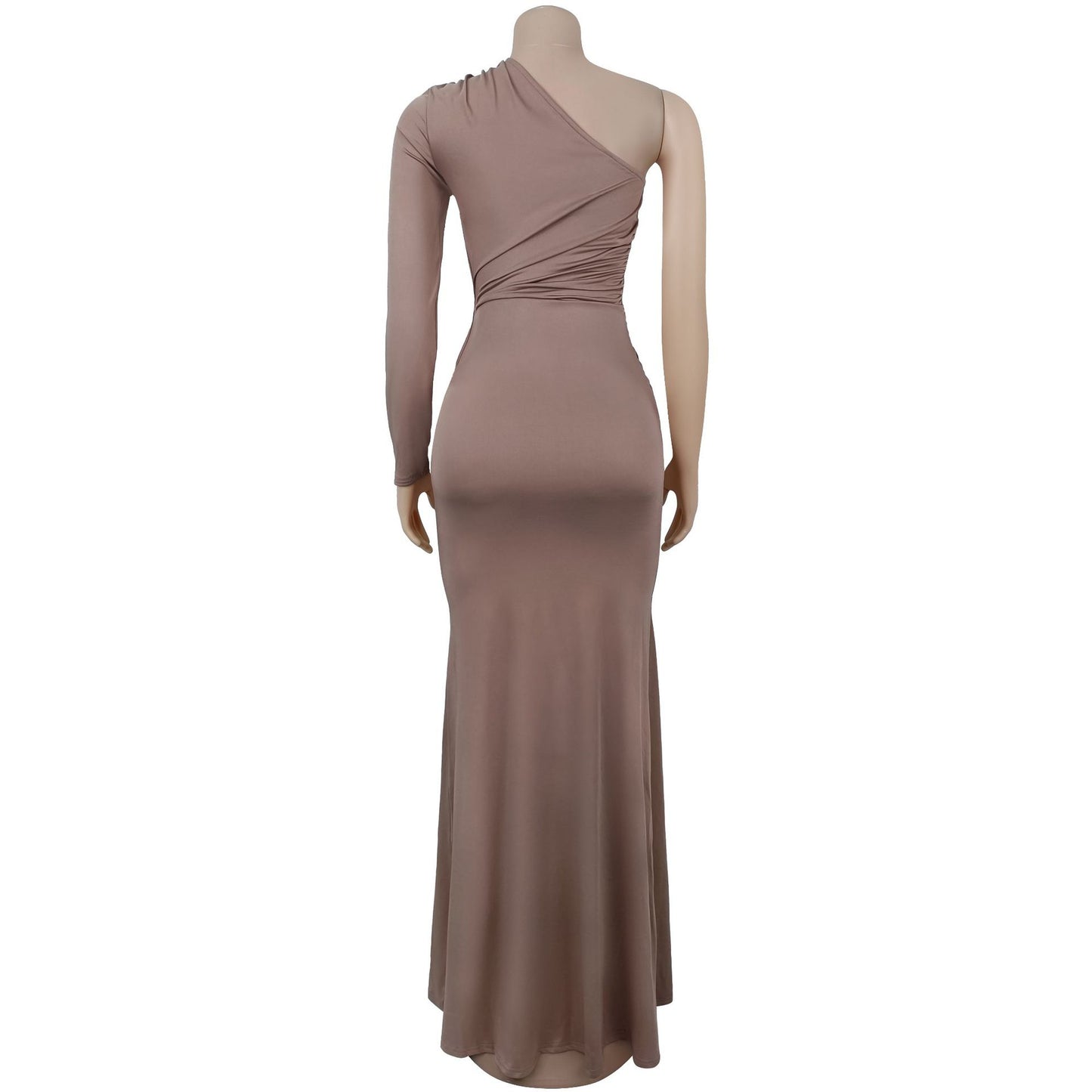 MB1628 Women's One Shoulder Long Sleeve Cut Out Maxi Dress