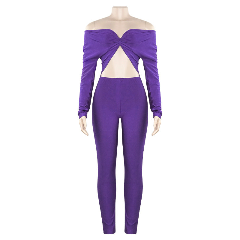 MB1304 V-neck High Waist Jumpsuit