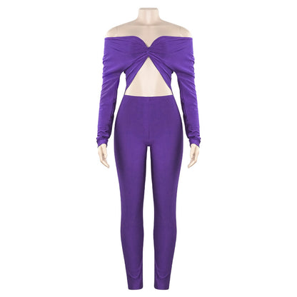 MB1304 V-neck High Waist Jumpsuit
