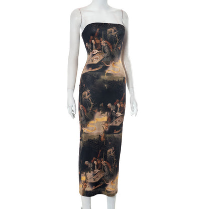MB1001  Printed Bodycon Midi Dress