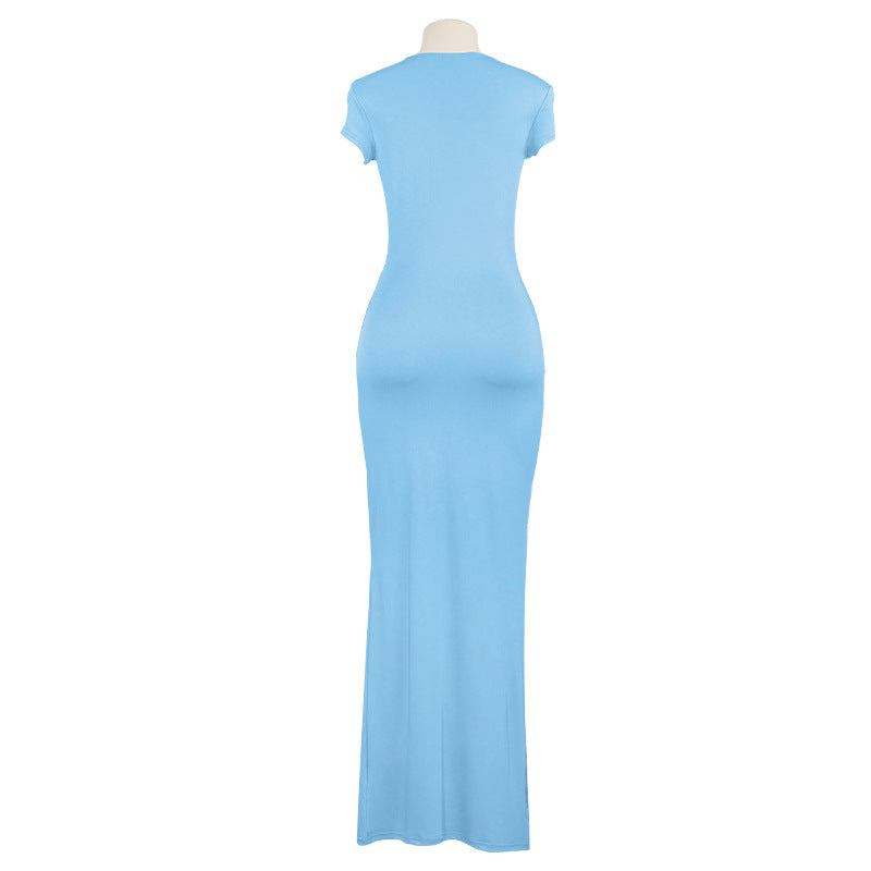 MB1305 Short Sleeve Long Dress