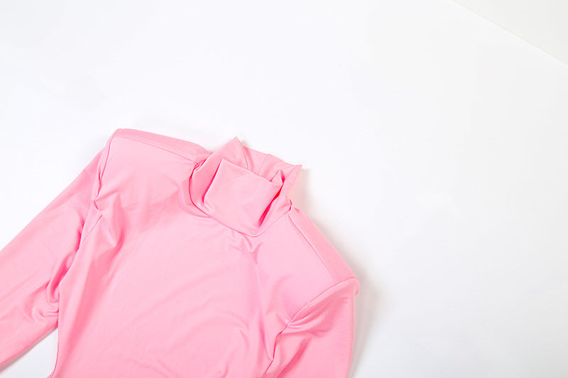 MB1132 High Neck Cutout Back Maxi Dress