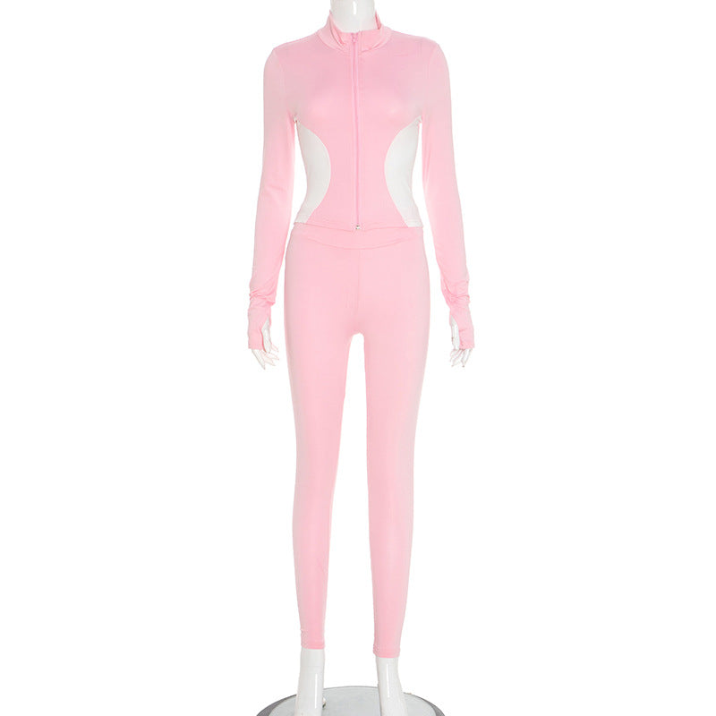 MB1044 Color-Block Workout Jumpsuit for Women