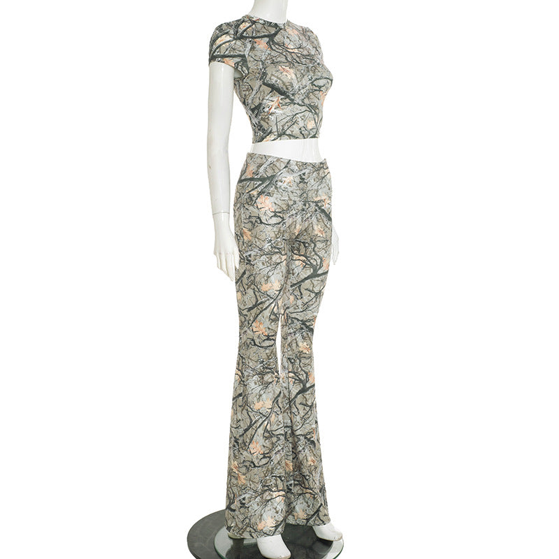 MB10112 2-Piece Outfit - Cropped Top & Flared Pants