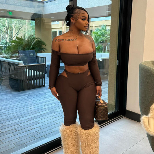 MB1076 Women's Two-Piece Set | Crop Top and Bodycon Pants