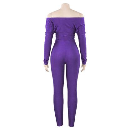 MB1304 V-neck High Waist Jumpsuit