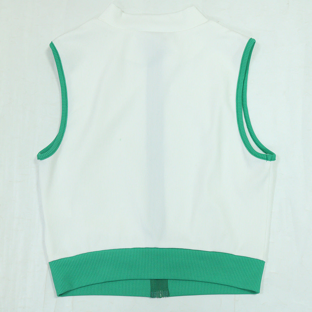 MB1201 Women's Ribbed Sleeveless Crop Top & Mini Skirt Set