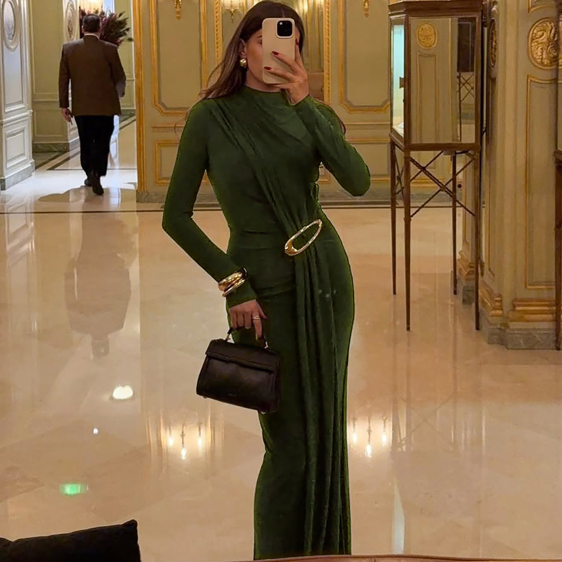 MB1147 Women’s Olive Green Maxi Dress