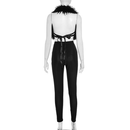 MB1017 Fuzzy Cropped Top and High Waisted Leggings Set