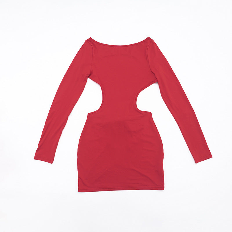 MB1437 Women's Cutout Bodycon Dress with Back Bow