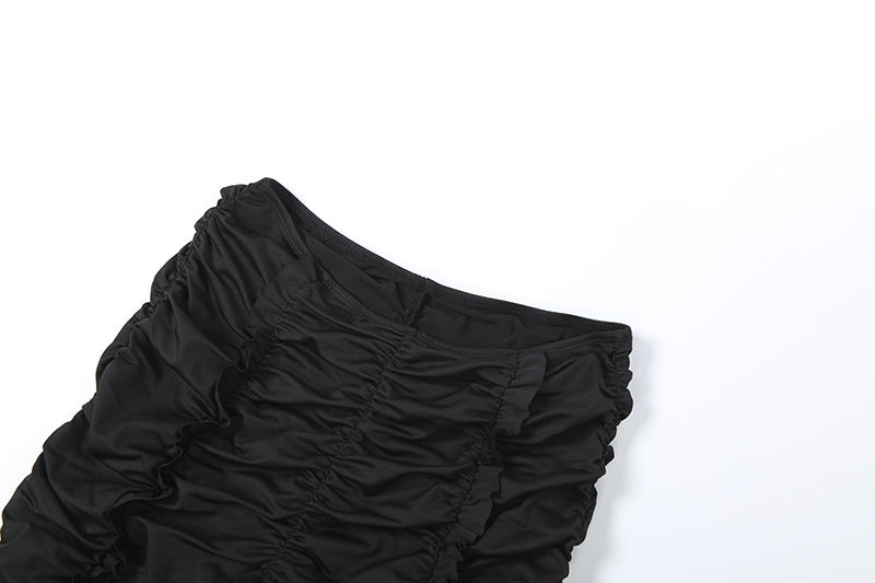 MB1821 Halter Ruched Crop Top & Capri Pants 2 Piece Set