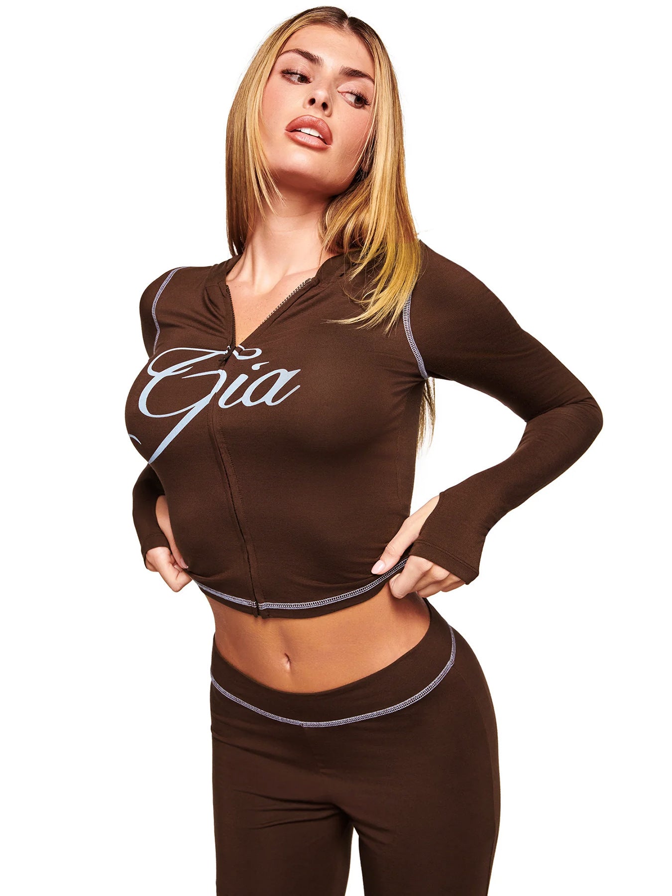 MB1717 Women’s Cropped Hoodie Tracksuit Set