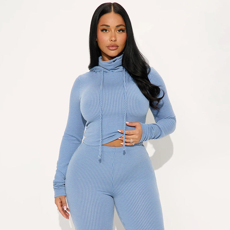 MB1097 Ribbed Two-Piece Set for Women