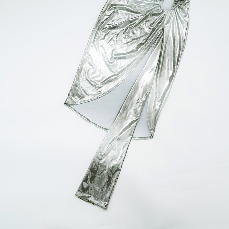 MB1045 Deep V Plunging Slit Maxi Dress