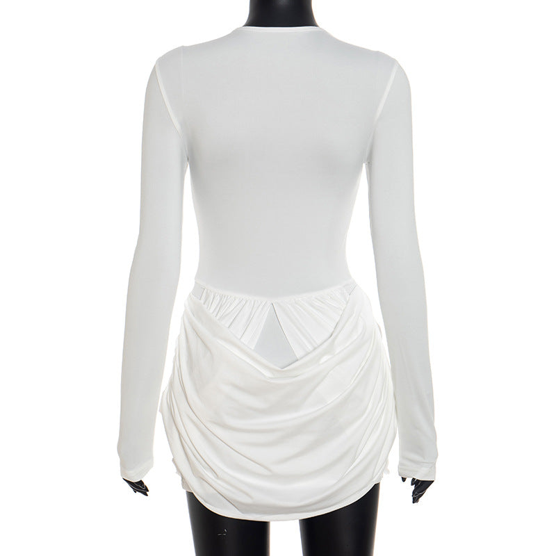 MB1423 Long Sleeve Cutout Mini Dress for Women