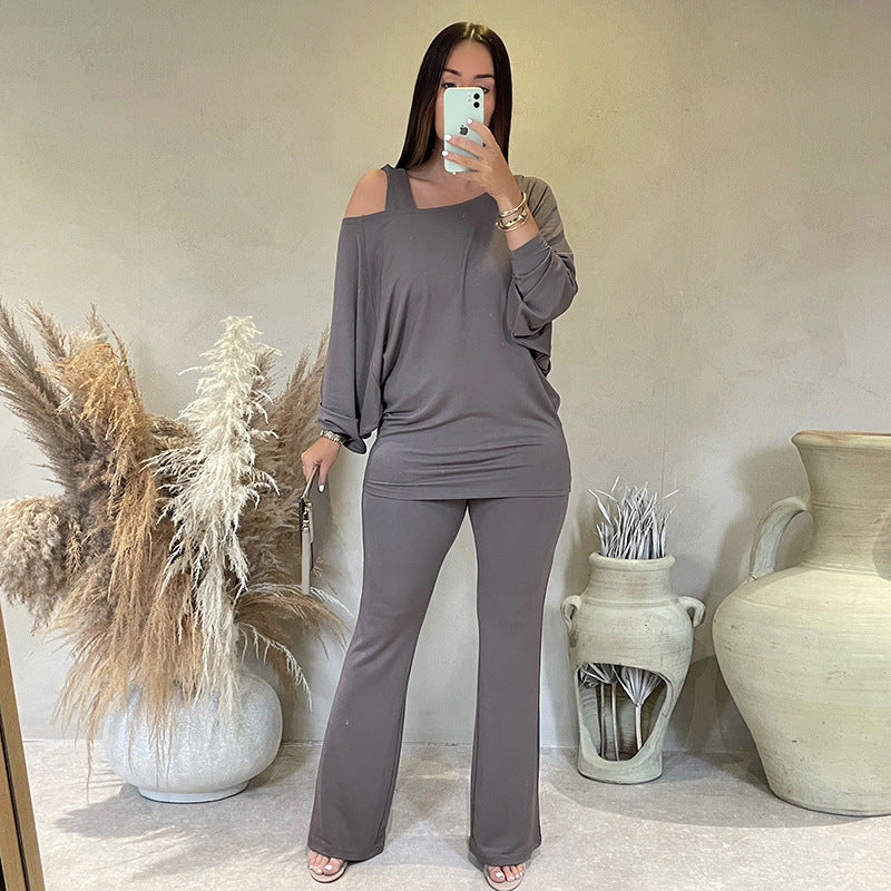 MB1095 Women's Oversized Top & Wide-Leg Pants Lounge Set