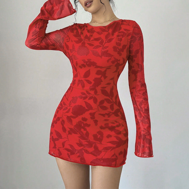 MB1307 Backless Short Red Dress