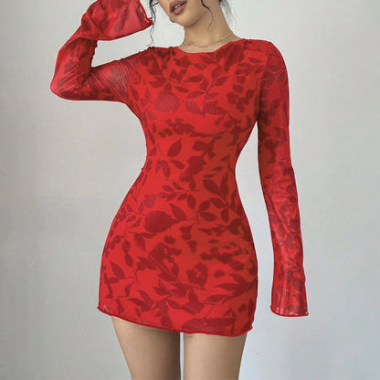 MB1307 Backless Short Red Dress