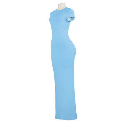 MB1305 Short Sleeve Long Dress