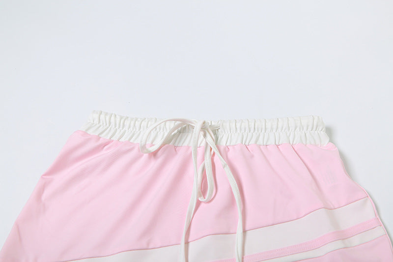 MB1105 Zipper Crop Top and Mini Skirt Set