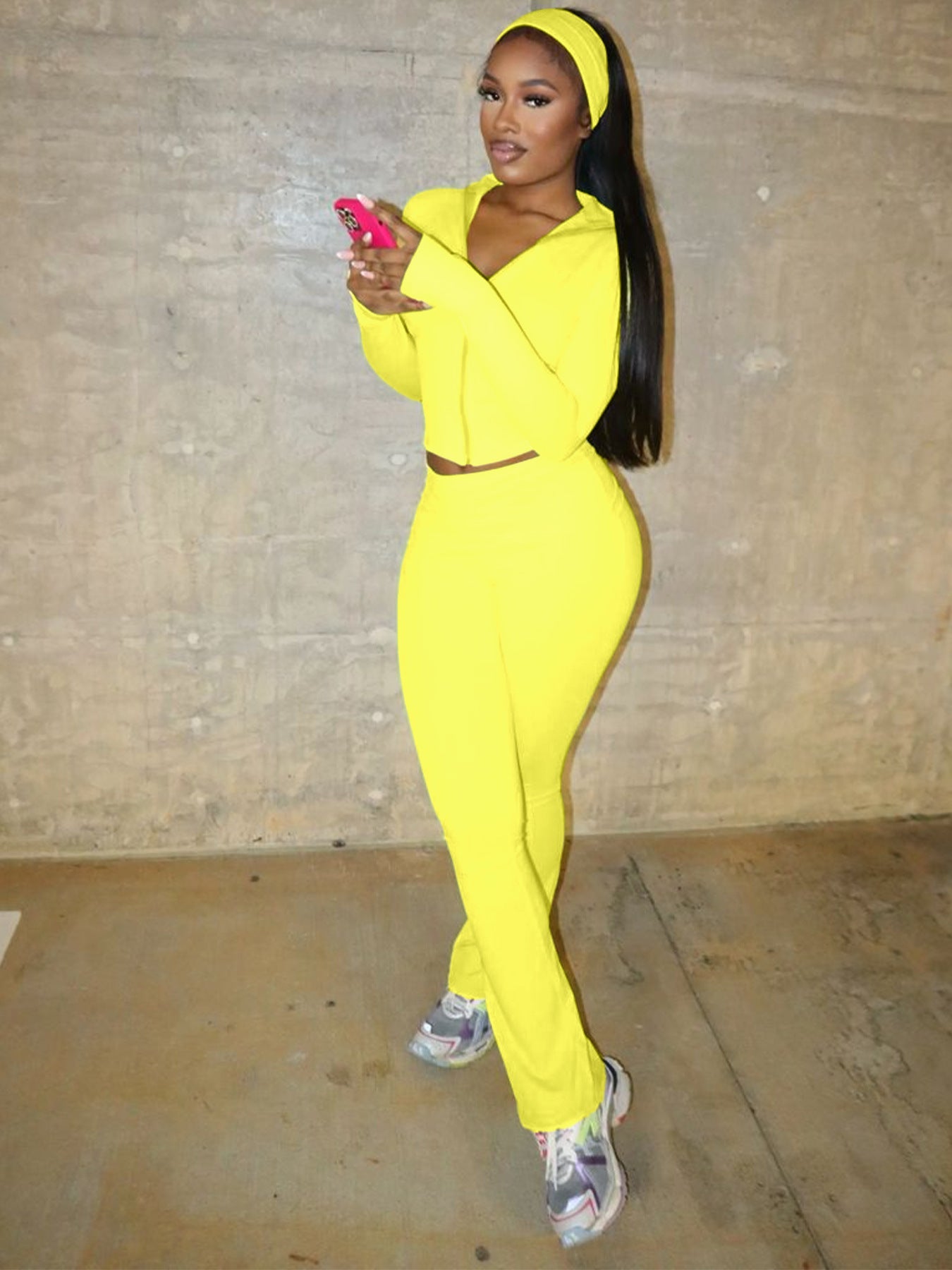 MB1711 Women's Winter Hoodie & Bodycon Pants Two-Piece Set