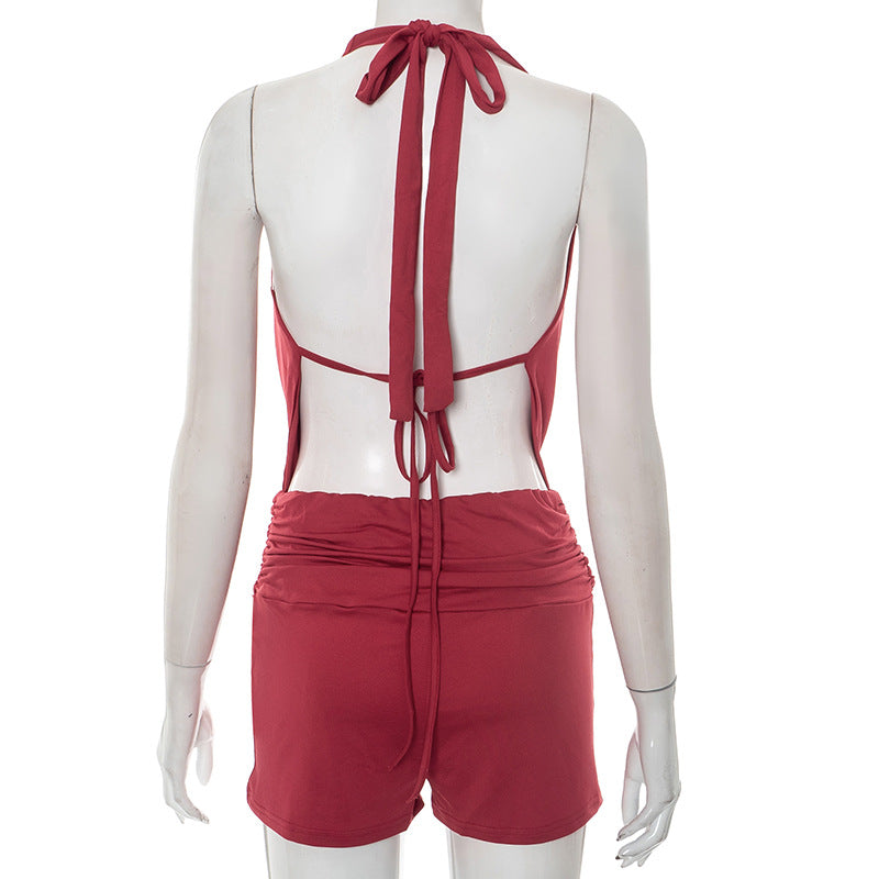 MB1015 Woman Sleeveless Top and Shorts Two-Piece Set