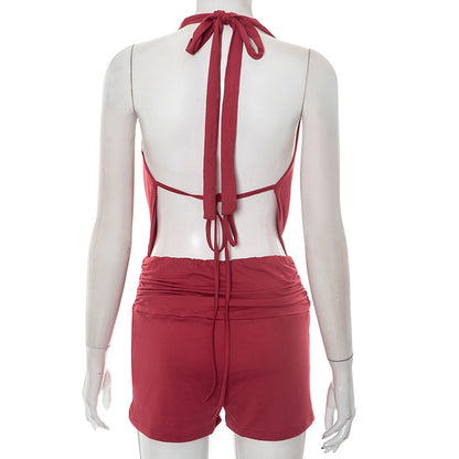 MB1015 Woman Sleeveless Top and Shorts Two-Piece Set