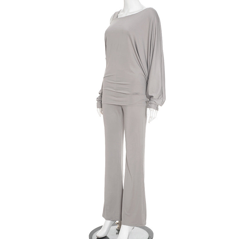 MB1095 Women's Oversized Top & Wide-Leg Pants Lounge Set