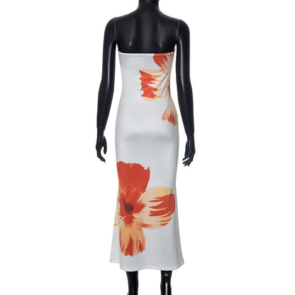 MB1034 Strapless Floral Maxi Dress for Women