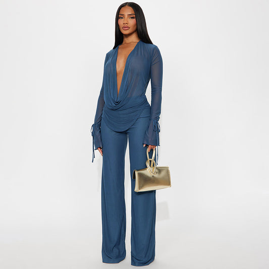 MB1050 Elegant Mesh Two-Piece Set for Women