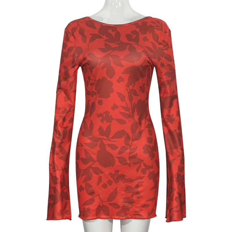 MB1307 Backless Short Red Dress