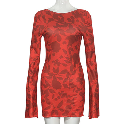 MB1307 Backless Short Red Dress