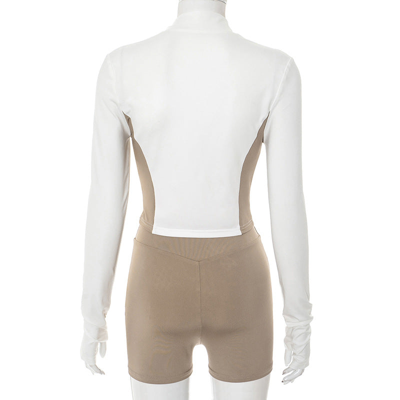 MB1029 Color-Block Two-Piece Set for Women