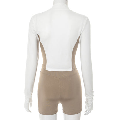 MB1029 Color-Block Two-Piece Set for Women