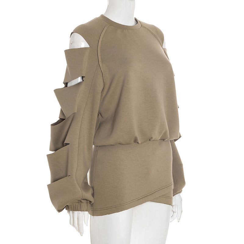 MB1091 Cutout Top & Bodycon Mini Skirt Set