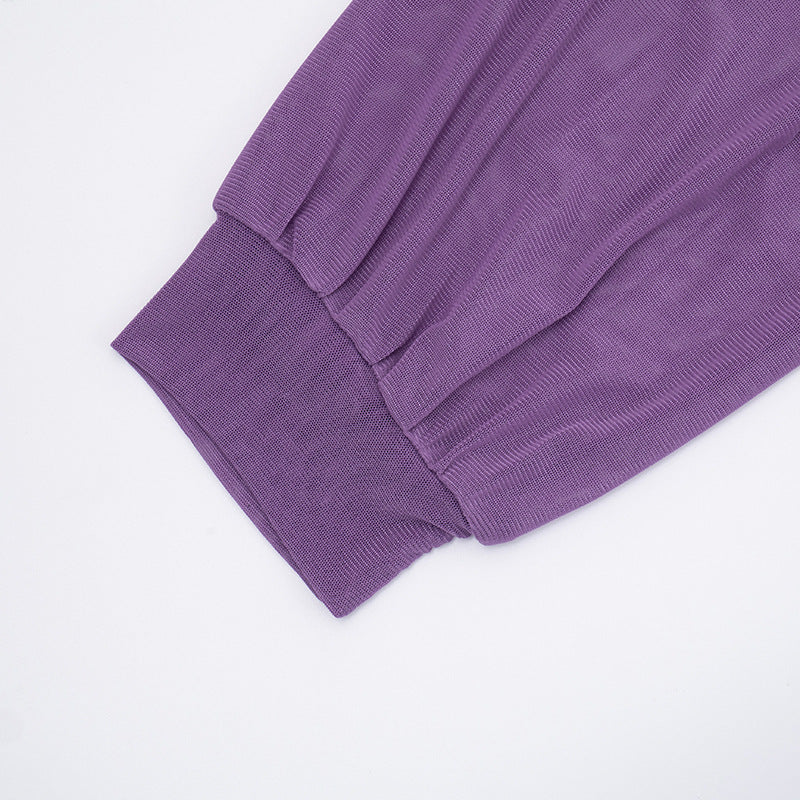 MB1401 Sheer Mesh Collared Crop Top & Mini Skirt 2-Piece Set