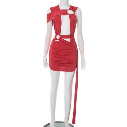 MB1027 Cut-Out Bodycon Dress with Straps