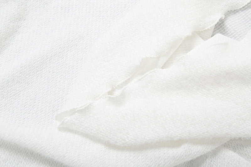 MB1129 White Plunging Cowl Neck Bell Sleeve A-Line Mini Dress