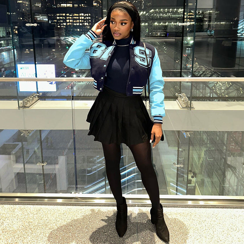 MB1123 Cropped Baseball Jacket