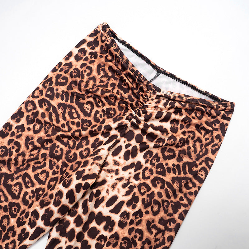 MB1074 Leopard Print Skinny Pants for Women