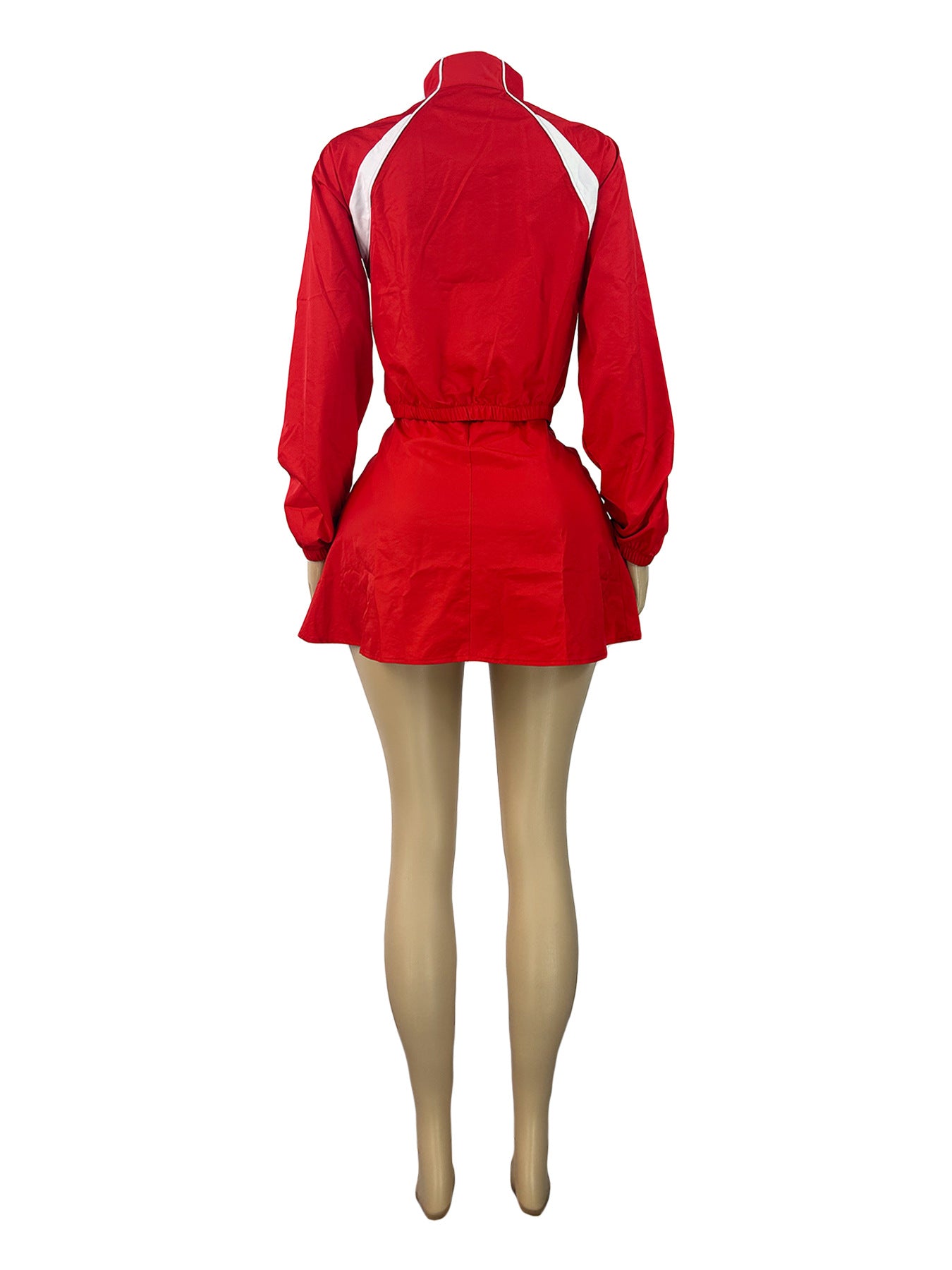 MB1728 Two Piece Tracksuit Set – Zip Up Crop Jacket & Lace Up Skort with Built-in Shorts