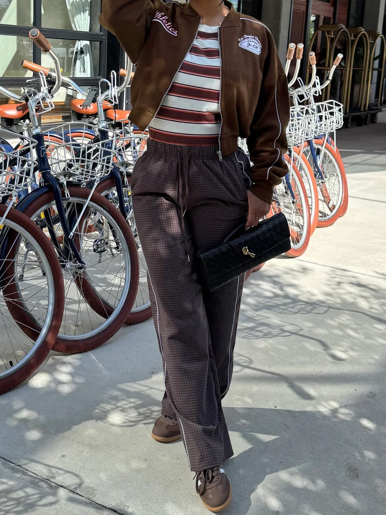 MB1706 Embroidered Cropped Baseball Jacket for Women